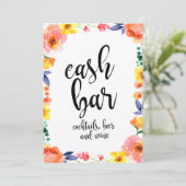 Cash Bar Betaalbare Boho Bloem Bruiloft Bord (Staand voorkant)