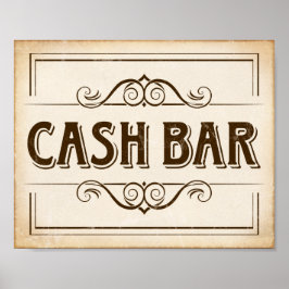  CASH BAR-gebarentafdruk Poster
