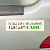 CASH BUMPERSTICKER (Op auto)