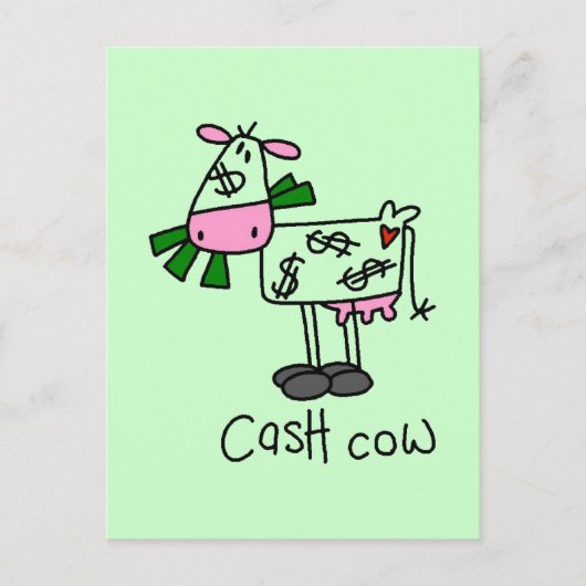 Cash Cow Tshirts en Gifts Briefkaart (Voorkant)