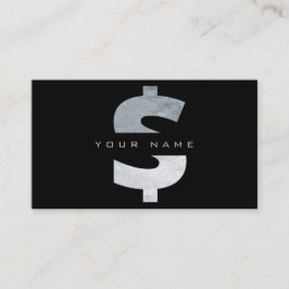$ Cash Dollar Mark Silver Luxury Black Vip Visitekaartje