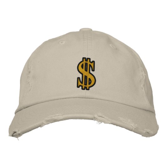 CASH DOLLAR SIGN Borduurd Pet (Voorkant)