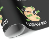Cash-ew Nut Funny Cashew Nut Pun Dark BG Cadeaupapier (Rol Hoek)
