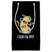 Cash-ew Nut Funny Cashew Nut Pun Dark BG Klein Cadeauzakje (Voorkant)