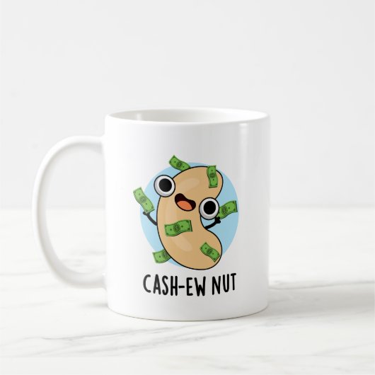 Cash-ew Nut Funny Cashew Nut Pun Koffiemok (Links)