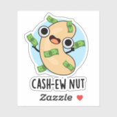 Cash-ew Nut Funny Cashew Nut Pun Sticker (Vel)