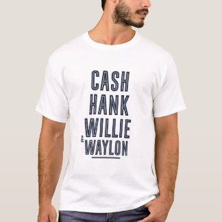 Cash Hank Willie en Waylon Country Side Muziek T-shirt