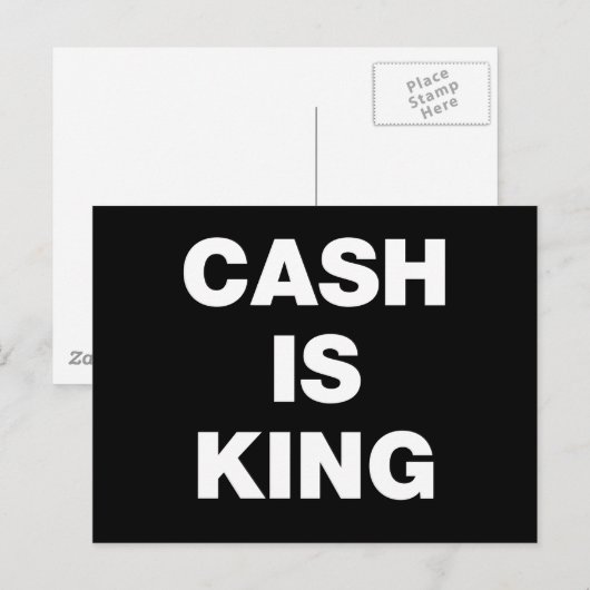 Cash is King Briefkaart (Voorkant / Achterkant)