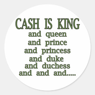 Cash is King Ronde Sticker