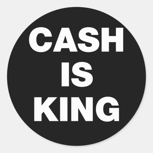 Cash is King Ronde Sticker (Voorkant)