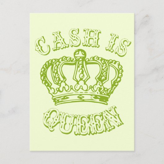 Cash is Queen Briefkaart (Voorkant)