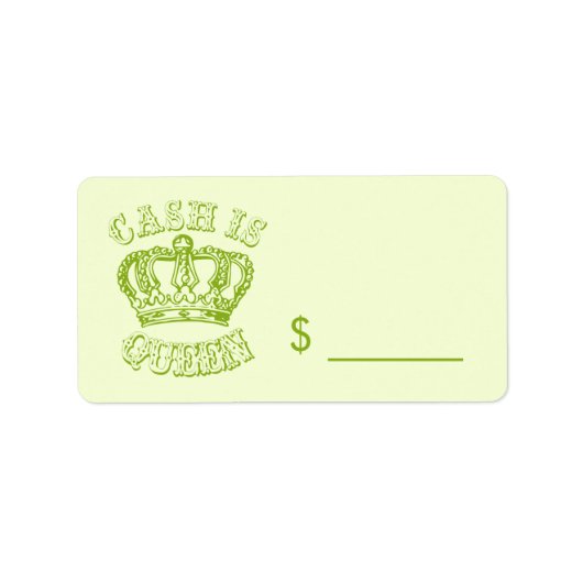Cash Is Queen - Yard Sale Labels (Voorkant)