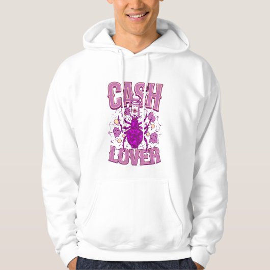 Cash Lover Bug Ondernemer Citaat Hoodie (Voorkant)