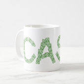 Cash Money Word Groene Financiën Koffiemok (Voorkant links)