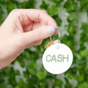 Cash Money Word Groene Financiering Sleutelhanger