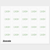 Cash Money Word Groene Financiering Vierkante Sticker (Vel)