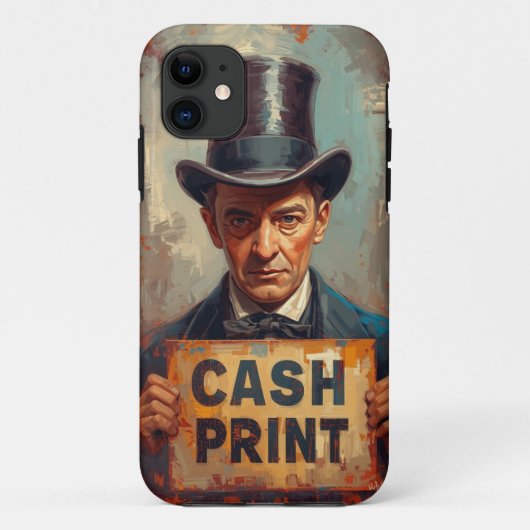  Cash Print Gentleman Mobiel Hoesje (Achterkant)