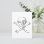 Cash Skull van Jolly Roger ascii art Briefkaart (Staand voorkant)