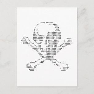 Cash Skull van Jolly Roger ascii art Briefkaart