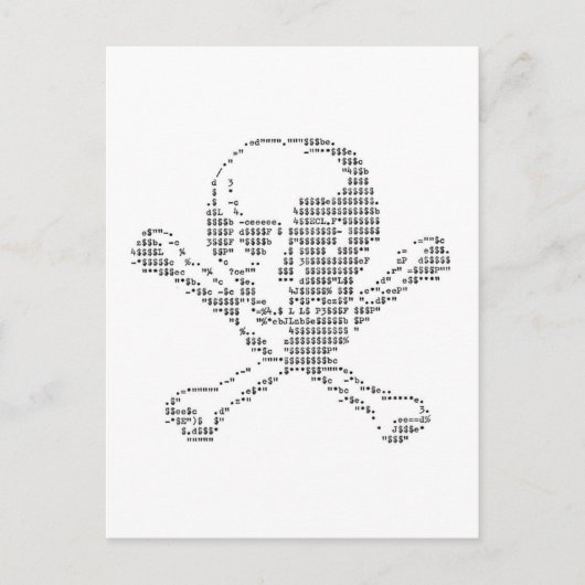 Cash Skull van Jolly Roger ascii art Briefkaart (Voorkant)