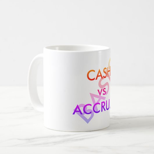 "CASH vs ACCRUAL Basis" Koffiemok (Voorkant links)