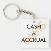 "CASH vs ACCRUAL Basis" Sleutelhanger (Voorkant)