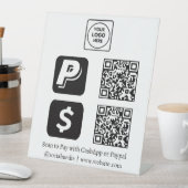 CashApp PayPal QR | Scan-to-Pay Custom Business Reclamebord Met Voetstuk (Insitu)