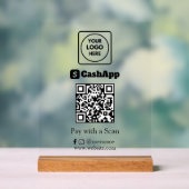 CashApp QR-code | Aangepast zakelijk scan-om-te-be Acryl Bord (Neutraal)