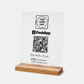 CashApp QR-code | Aangepast zakelijk scan-om-te-be Acryl Bord (Hoek)