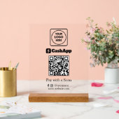 CashApp QR-code | Aangepast zakelijk scan-om-te-be Acryl Bord (Huwelijk)