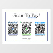 Cashapp Venmo & Paypal Sticker voor mobiele betali (Vel)