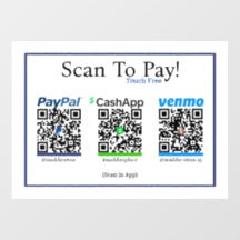 Cashapp Venmo & Paypal Sticker voor mobiele betali