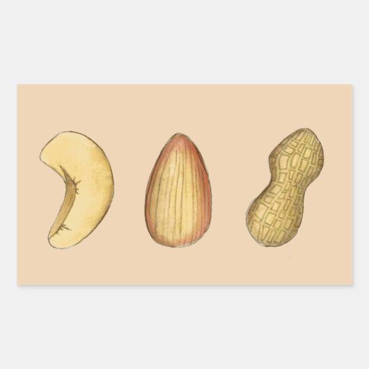 Cashew, Almond, Peanut Nut Nutty Nuts Stickers (Voorkant)