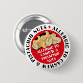Cashew & Pistachio Nut Allergy Badge Ronde Button 5,7 Cm (Voorkant /achterkant)