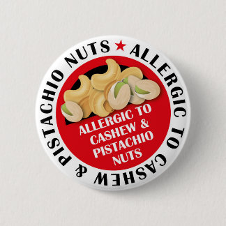 Cashew & Pistachio Nut Allergy Badge Ronde Button 5,7 Cm