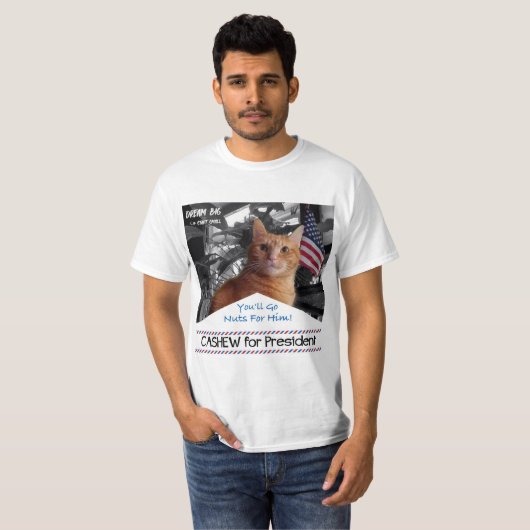 Cashew voor President T-shirt (Voorkant volledig)