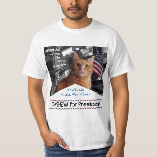 Cashew voor President T-shirt (Voorkant)