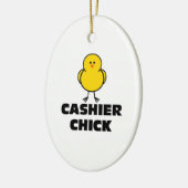 Cashier Chick Keramisch Ornament (Links)