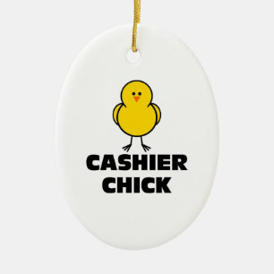 Cashier Chick Keramisch Ornament