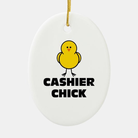 Cashier Chick Keramisch Ornament (Voorkant)