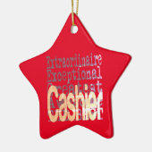 Cashier Extraordinaire Keramisch Ornament (Links)