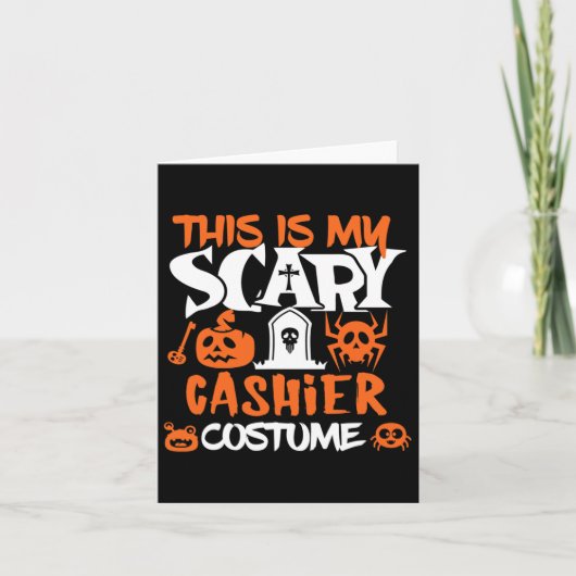 Cashier Halloween Shirt Kostuum Grappige Mannen Vr Kaart (Voorkant)