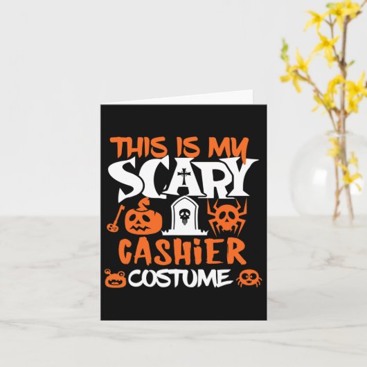 Cashier Halloween Shirt Kostuum Grappige Mannen Vr Kaart (Gele Bloem)
