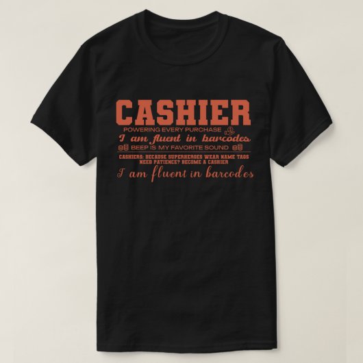 Cashier — Powering Every Purchase T-shirt (Design voorkant)
