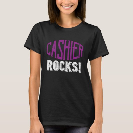Cashier rocks Profession career worker working quo T-shirt (Voorkant)