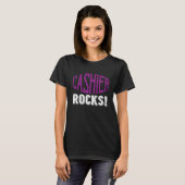 Cashier rocks Profession career worker working quo T-shirt (Voorkant volledig)