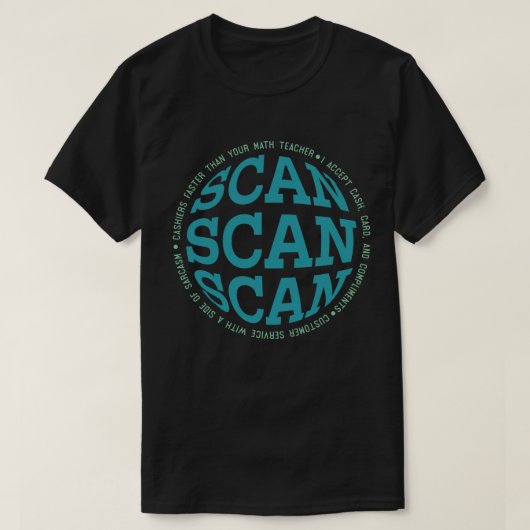 Cashier Scan Life T-shirt (Design voorkant)