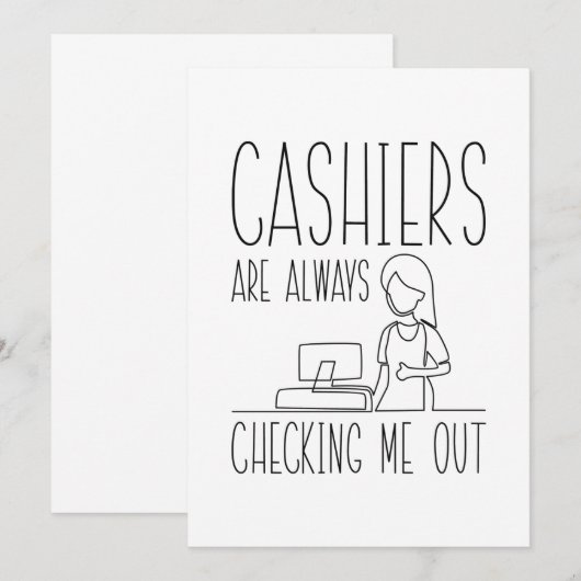 Cashiers controleren me altijd bedankkaart (Voorkant / Achterkant)