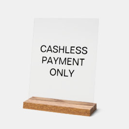 Cashless betaling Alleen acryl teken voor retailer Bord
