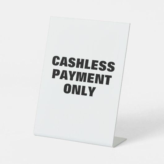 Cashless Betalingsteken, Kleinhandelaar, Boetiek Reclamebord Met Voetstuk (Voorkant)